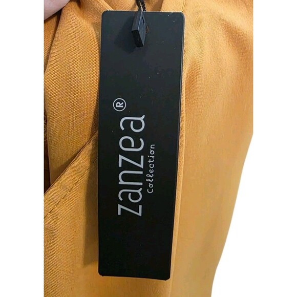 Zanzea Top And Pants Set Womans Large Mustard Yellow Ultra Wide Leg Stretch NWT - Picture 12 of 14